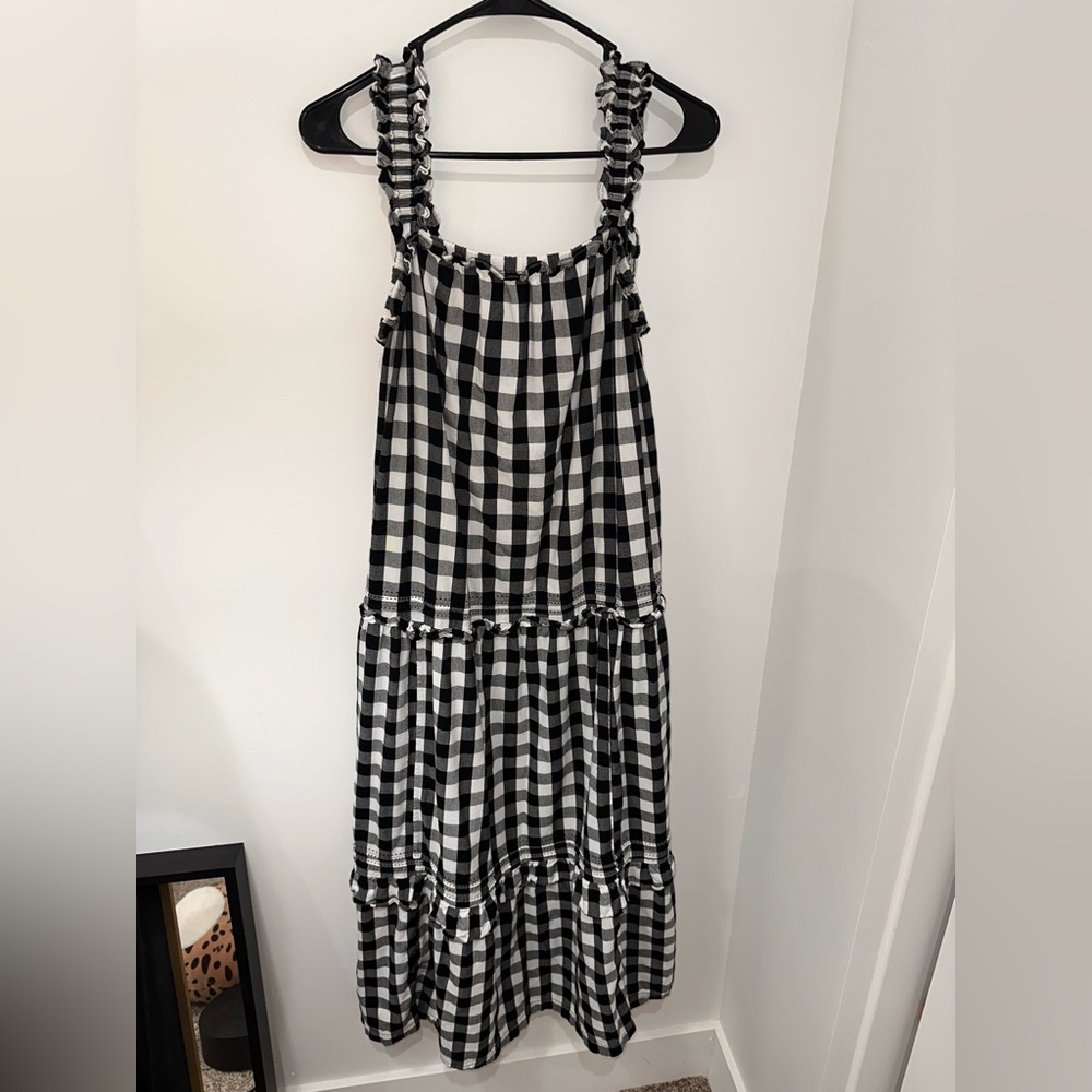 Old Navy Black & White Gingham Dress with Pockets